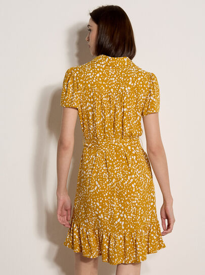 Scattered Squares Shirt Mini Dress