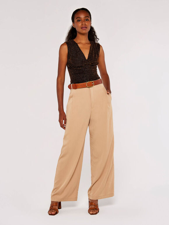 Sparkling Play Ruched Top, Brown, large
