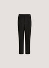 Pleat Tailored Tapered Trousers, Black, large