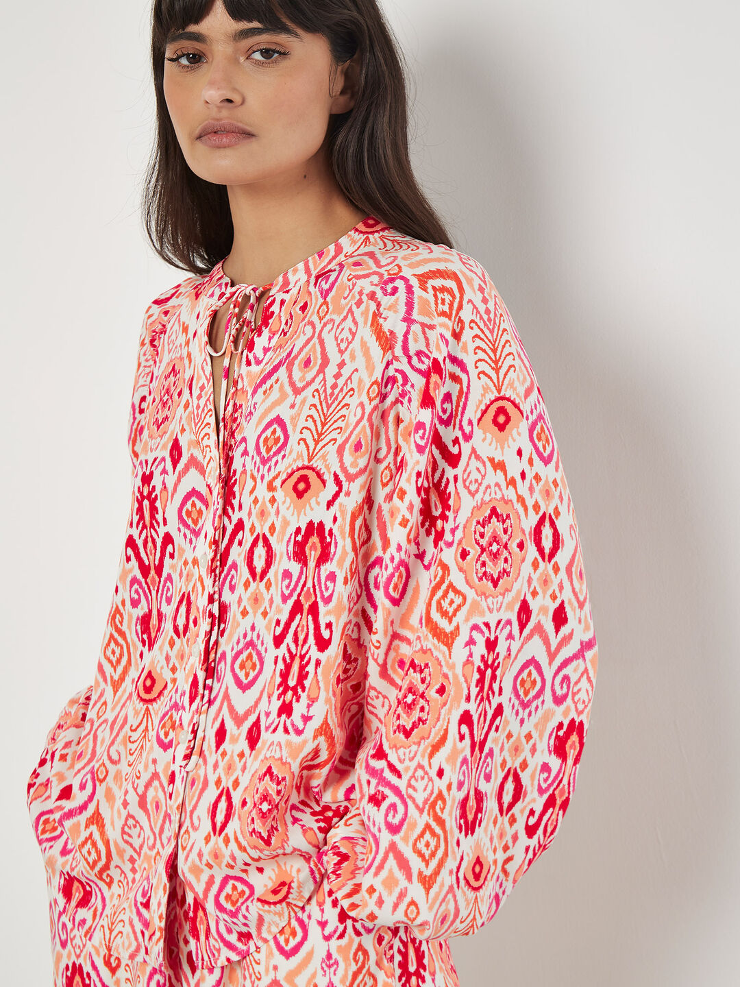 Image of Ikat Print Oversized Blouse