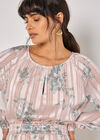Silhouette Floral Satin Shimmer Maxi Dress, Stone, large