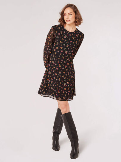 Ditsy Floral Chiffon Mini Dress