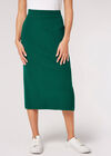 Ribbed Knit Midi Skirt, Green, large