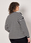 Curve Stripe Heavy Knit Jumper, Black, large