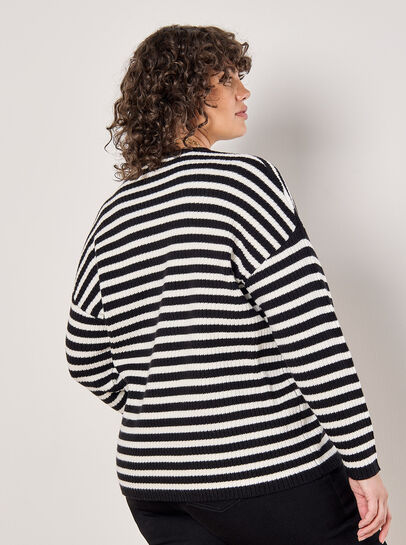 Curve Stripe Heavy Knit Jumper