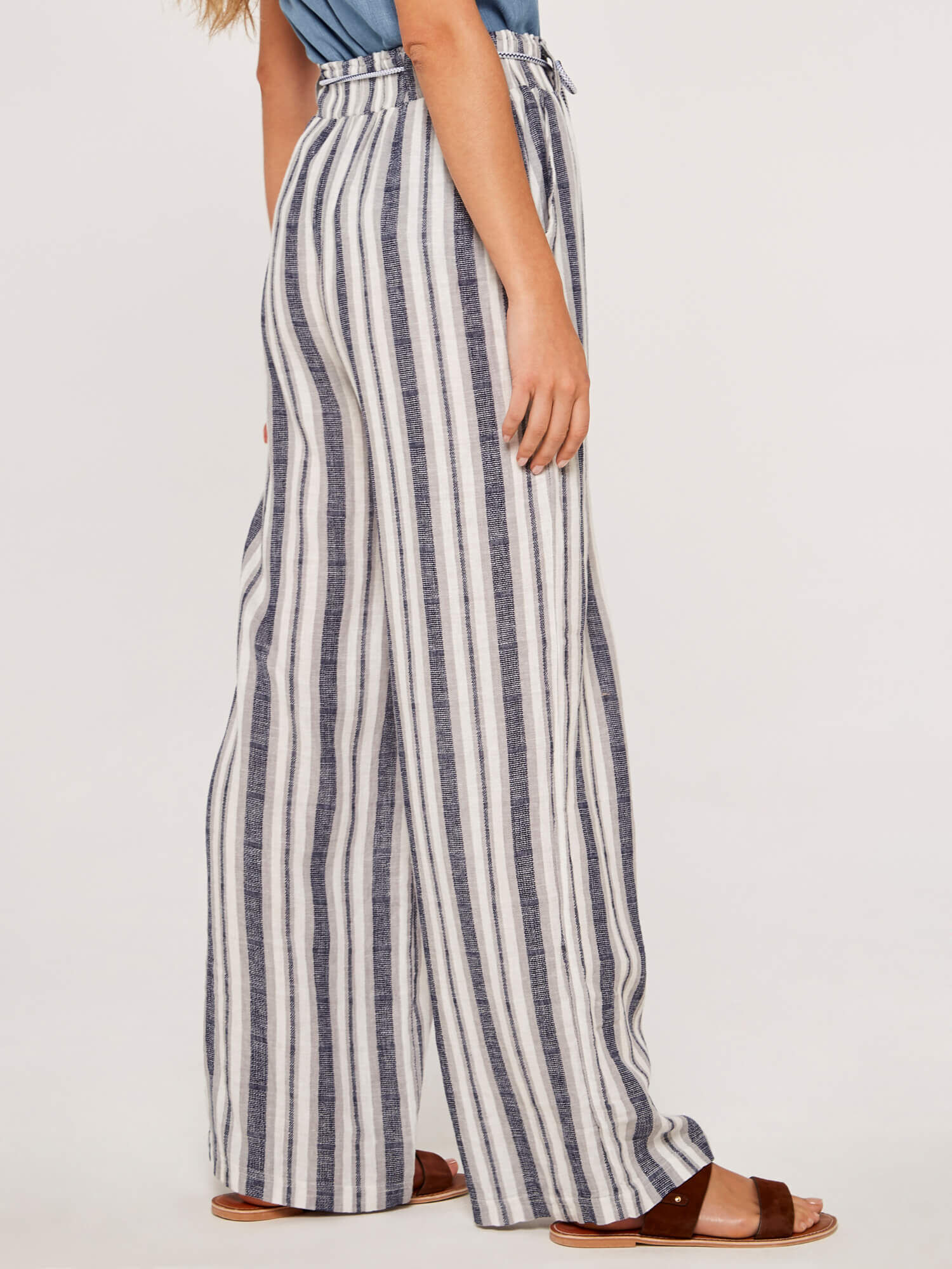 Waist striped sales pants