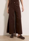 Zoe Wide-Leg Jeans, Brown, large