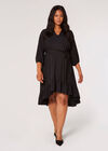 Curve High-Low Hem Mini Dress, Black, large