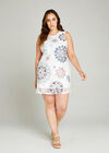 Blue Tribal Print Lace Shift Dress +, Green, large