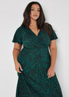 Curve Jersey Wrap Midi Dress, Green, large
