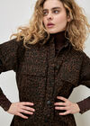 Leopard Denim Shacket Mini Dress, Brown, large