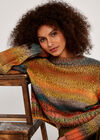 Chunky Knit Tonal Stripe Jumper, Khaki, large