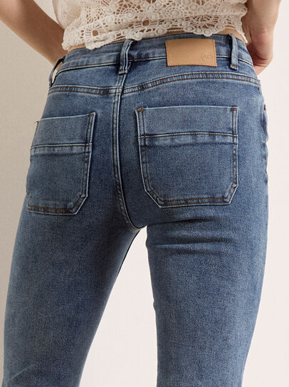 Lulu Burgundy Flare Jeans