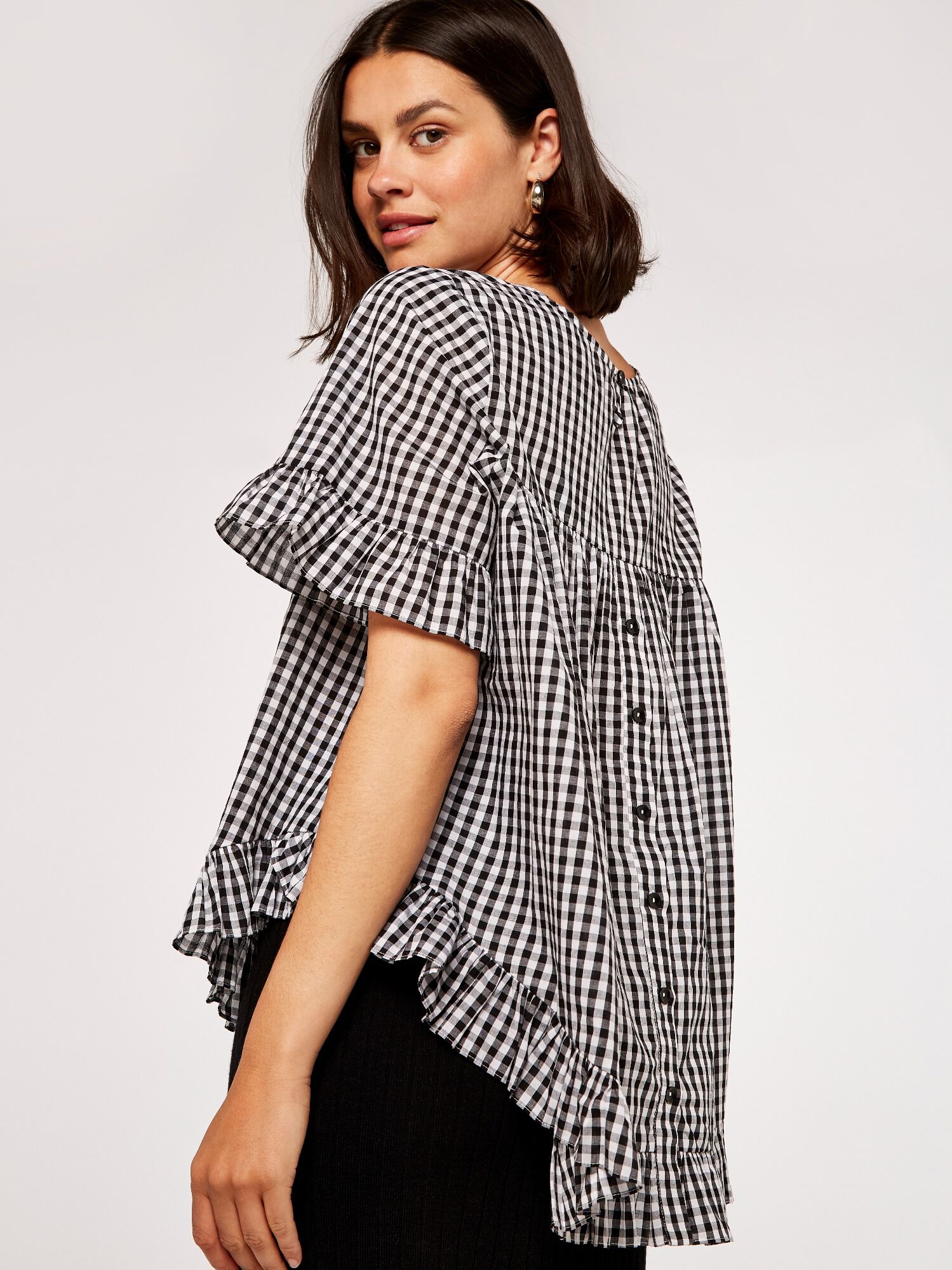 Gingham ruffle top new arrivals