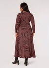 Curve Scarf Print Midaxi Dress, Burgundy, large