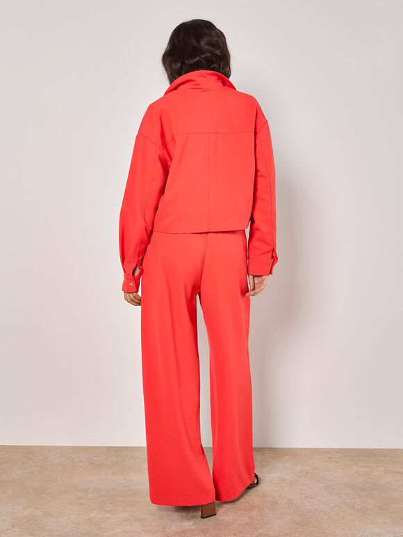 Soft Tailored Wide Leg Trousers, Red, large