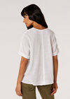 Relaxed-Fit V-Neck Blouse, White, large