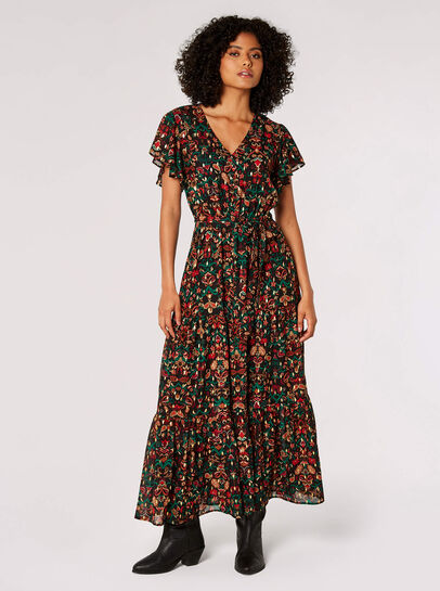 Ditsy Ikat Maxi Dress