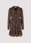 Ditsy Floral Mini Dress, Burgundy, large