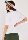 Mock Neck Top, White, large