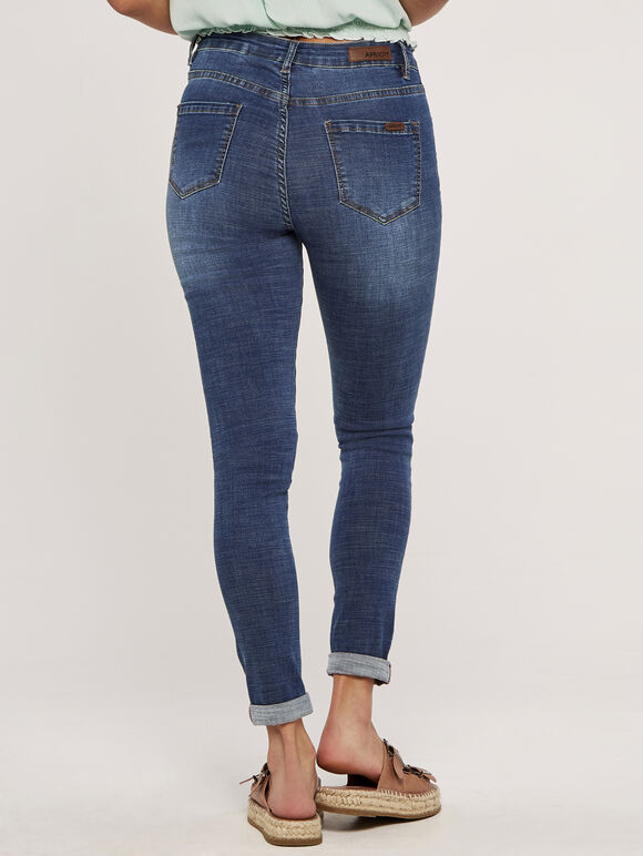 Sienna Mid-Rise Skinny Jeans, Blue, large