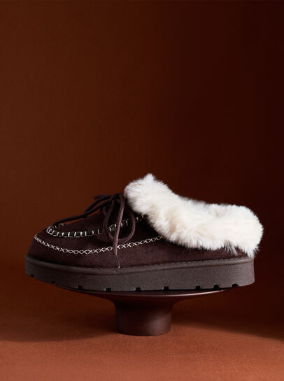 Sherpa-Lined Slip-On Moccasins