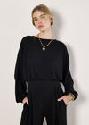 Soft Ribbed Crop Top, Black, large