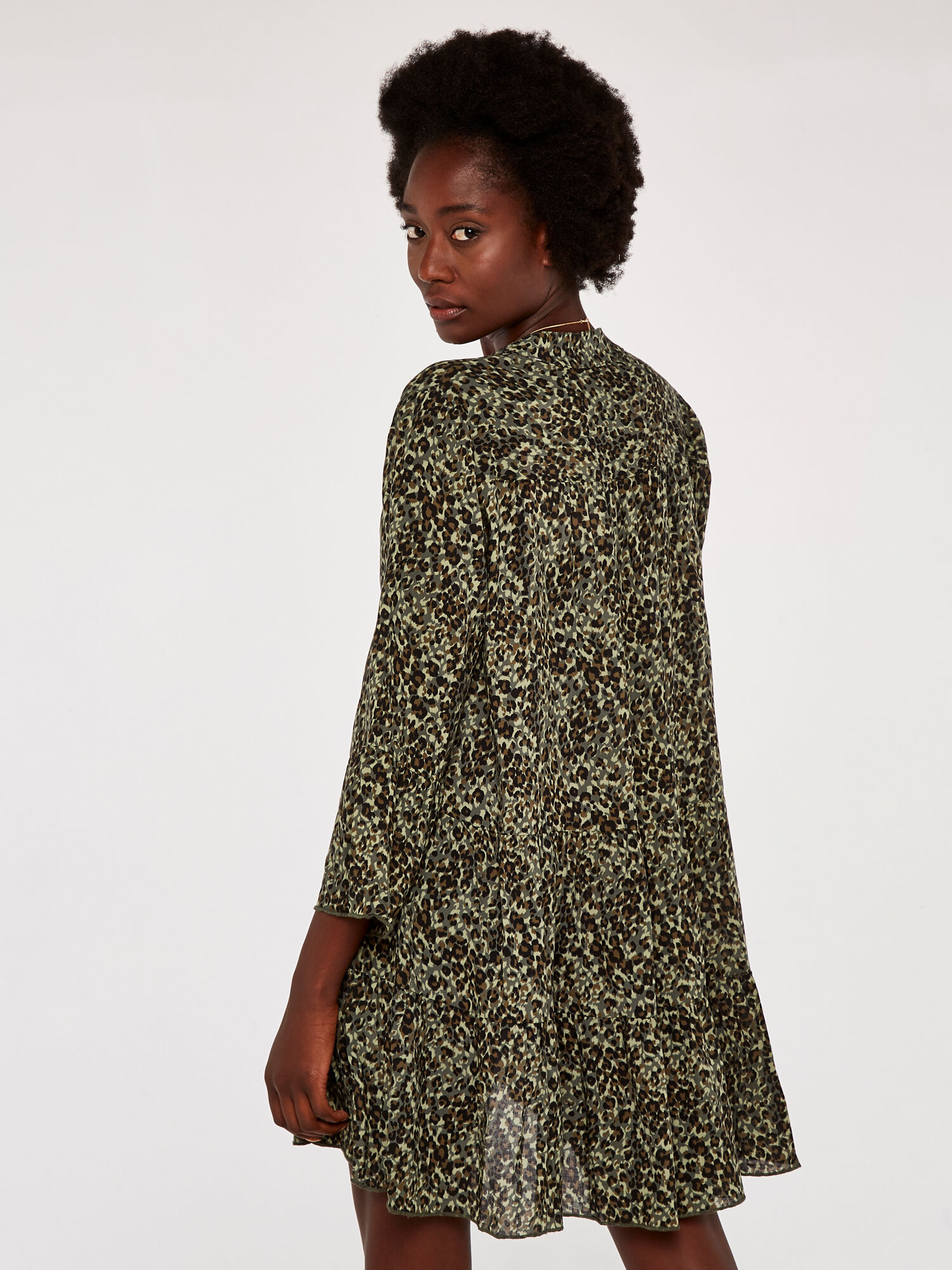 Animal print tiered dress 2025