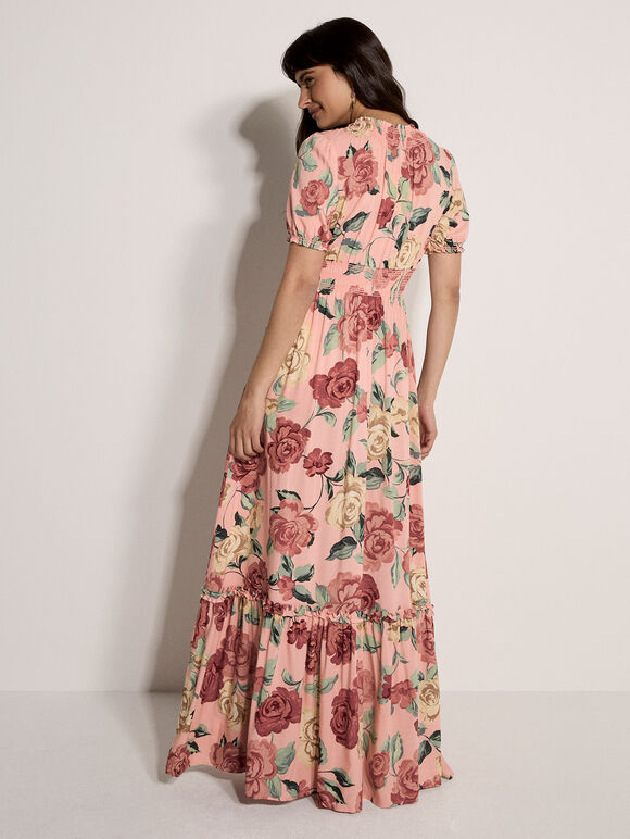 Chloe Floral Wrap Maxi Dress, Pink, large