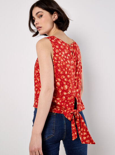 Tie Back Leopard Print Top