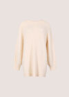 Soft Boucl&eacute; Oversized Long Jumper, Cream, large