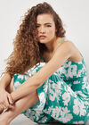 Floral Silhouette Wide-Leg Jumpsuit, Aqua - Turquoise, large