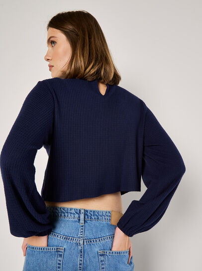 Waffle Knit Wrap Top
