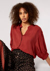 Textured High-Low Shirt, Rust, large