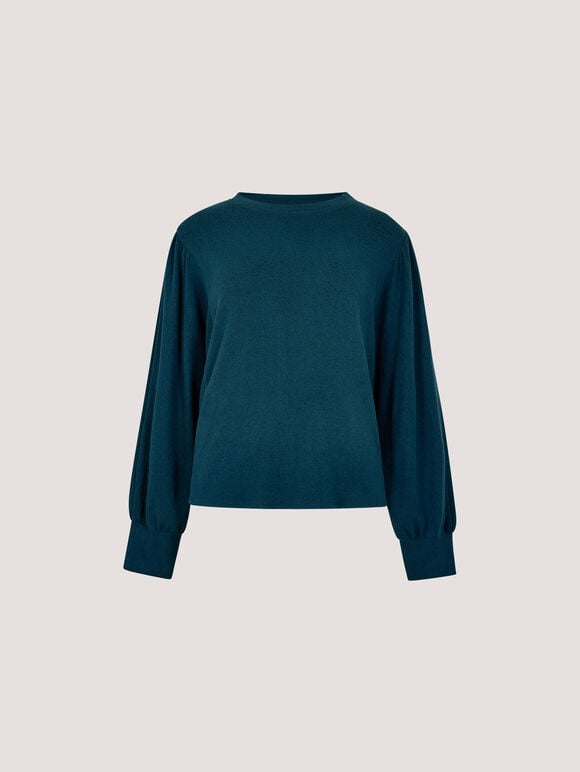 Soft Oversized Batwing Jumper, Teal, large