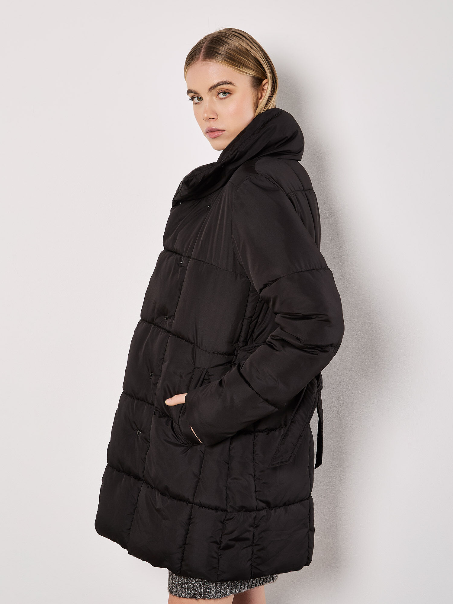 Quilted Puffer Jacket Apricot Clothing