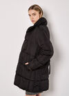 Quilted Puffer Jacket, Black, large