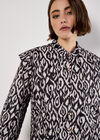 Textured Ikat Quilted Jacket, Black, large