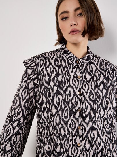 Textured Ikat Quilted Jacket