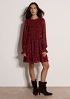 Paisley Chiffon Mini Dress, Burgundy, large
