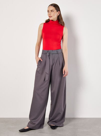 Jersey Roll Neck Tank Top