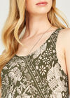Tribal Elephant Sack Maxi Dress, Khaki, large
