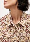 Ikat Denim Jacket, Rust, large