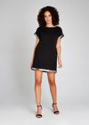 Black Metallic Hem Detail Dress, Black, large