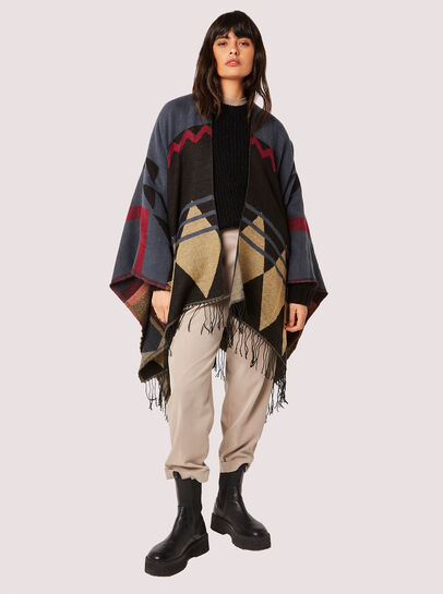 Geometric Knit Blanket Scarf