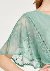 Embroidered Batwing Peplum Top, Mint, large