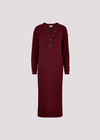Ribbed Knit Midi Dress, Burgundy, large