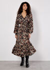 Ikat Print Midaxi Dress, Black, large