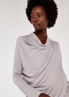 Soft Long Sleeve Wrap Over Top, Grey, large