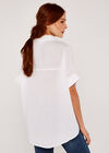 Oversized Cotton Shirt, White, large